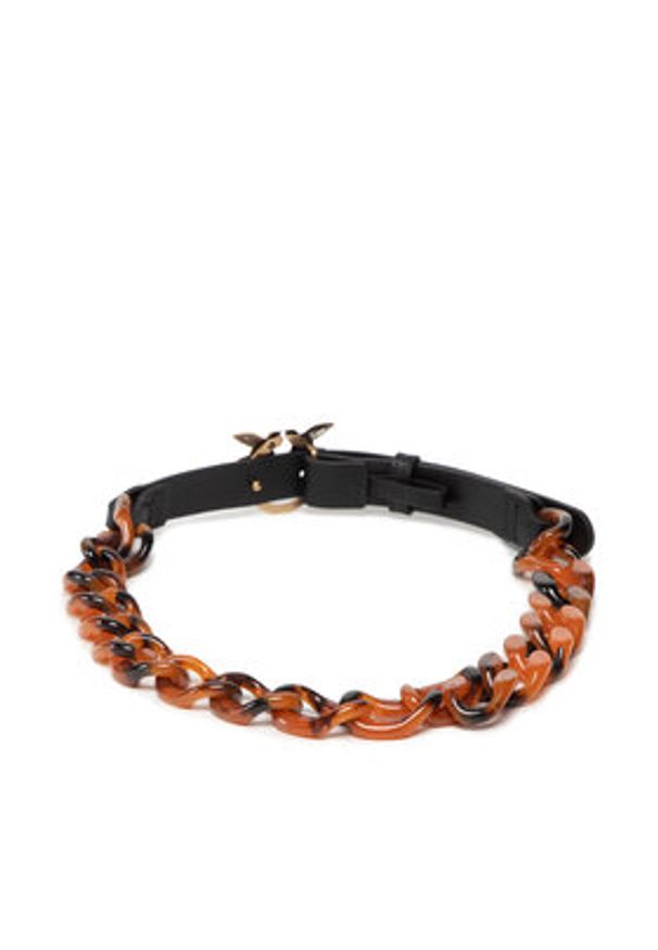 Pinko Pasek Damski Love Day Turtle Chain Belt H2 PE 22 PLT01 1H2113 Y85T Czarny. Kolor: czarny. Materiał: skóra