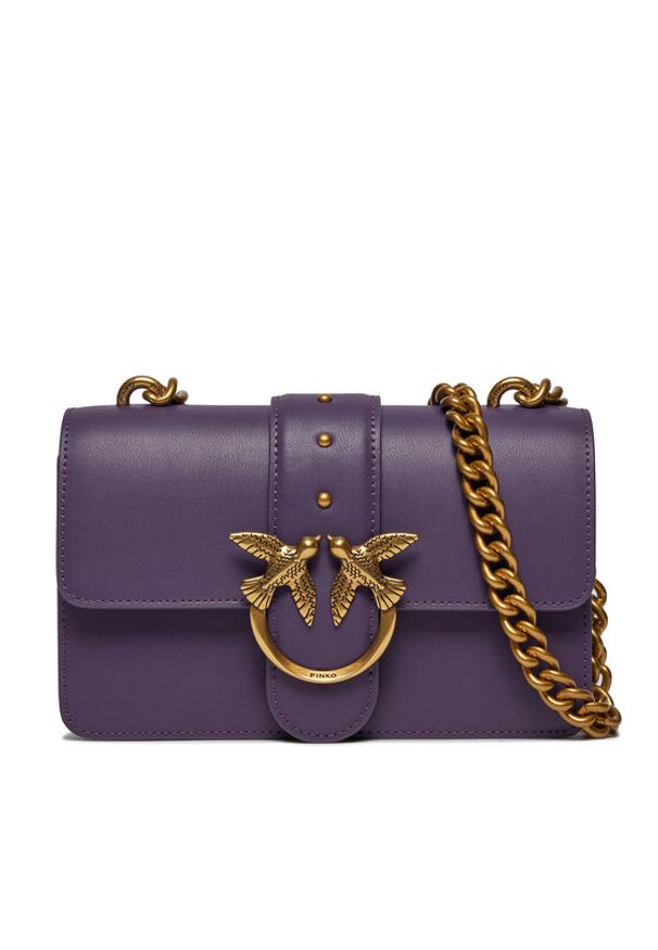 Pinko Torebka Love One Mini C AI 23-24 PLTT 100058 A0F1 Fioletowy. Kolor: fioletowy. Materiał: skórzane