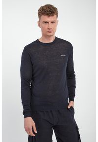 Aeronautica Militare - Sweter męski lniany AERONAUTICA MILITARE. Materiał: len #1
