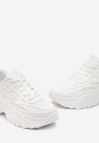 Renee - Białe Sneakersy na Grubej Podeszwie Surgana. Kolor: biały #2