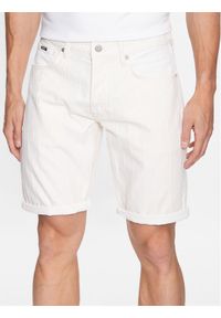 Pepe Jeans Szorty jeansowe Callen Short Stripe PM801013 Biały Relaxed Fit. Kolor: biały. Materiał: bawełna #1
