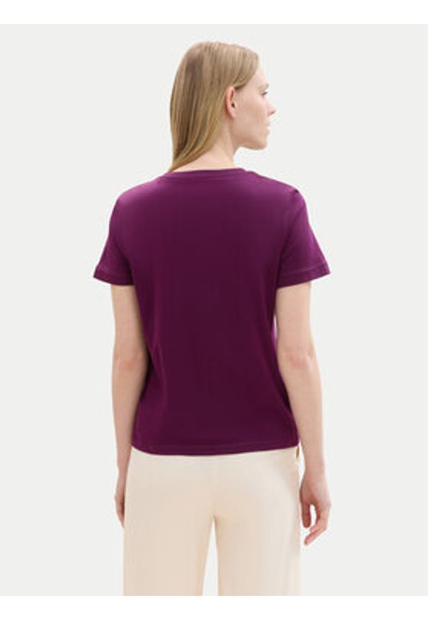 Tom Tailor T-Shirt 1043695 Fioletowy Regular Fit. Kolor: fioletowy. Materiał: bawełna