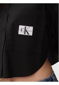 Calvin Klein Jeans Koszula J20J222614 Czarny Cropped Fit. Kolor: czarny. Materiał: bawełna