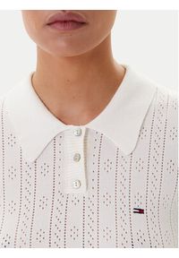 Tommy Jeans Sukienka dzianinowa Pointelle DW0DW20874 Écru Slim Fit. Materiał: syntetyk #3