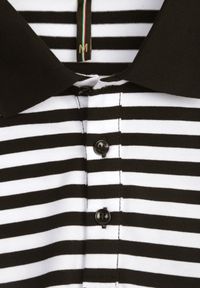 Born2be - Czarna Bawełniana Koszulka Polo w Paski w Stylu Casual Elunilla. Okazja: na co dzień. Typ kołnierza: polo. Kolor: czarny. Materiał: bawełna. Wzór: paski. Styl: casual #7