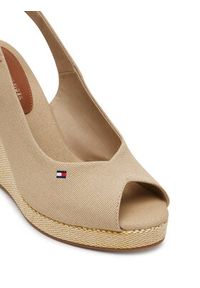 TOMMY HILFIGER - Tommy Hilfiger Espadryle Flag High Wedge Espad Slingback FW0FW08597 Beżowy. Kolor: beżowy. Materiał: materiał #3