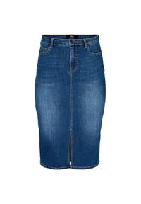 Zizzi Spódnica jeansowa J10771A Niebieski Regular Fit. Kolor: niebieski. Materiał: jeans #7