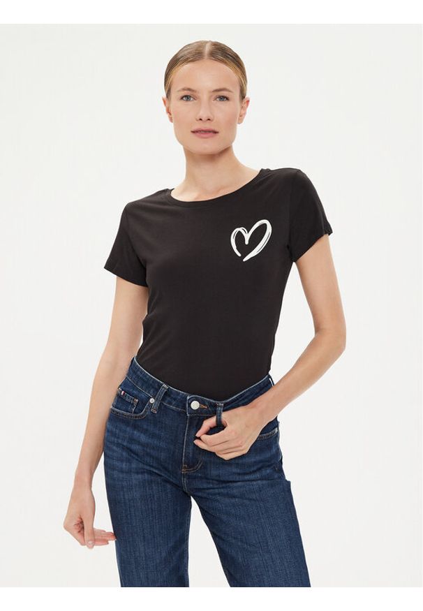 JDY T-Shirt Paris 15193227 Czarny Regular Fit. Kolor: czarny. Materiał: bawełna