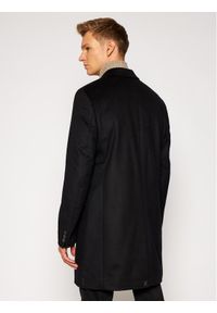 TOMMY HILFIGER - Tommy Hilfiger Tailored Płaszcz wełniany Wool Blend TT0TT08117 Czarny Regular Fit. Kolor: czarny. Materiał: wełna