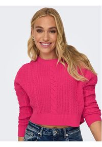 only - ONLY Sweter Malena 15309262 Różowy Regular Fit. Kolor: różowy #2