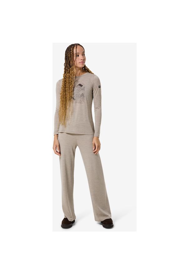 Longsleeve SUPER.NATURAL W HILLY LS. Kolor: wielokolorowy, brązowy, zielony. Długość rękawa: długi rękaw