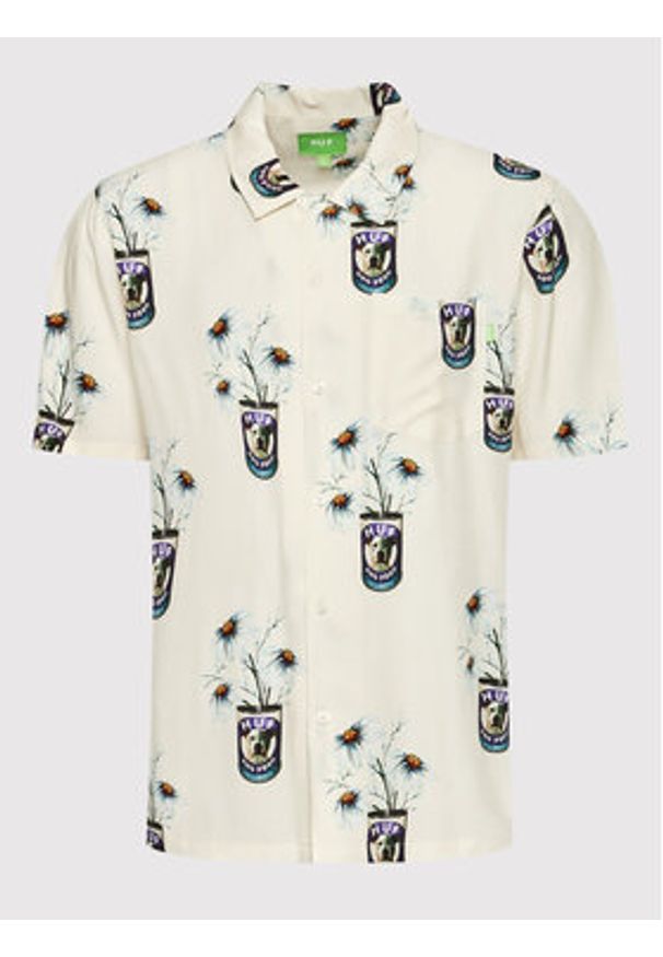 HUF Koszula Canned Resort BU00142 Beżowy Relaxed Fit. Kolor: beżowy. Materiał: wiskoza