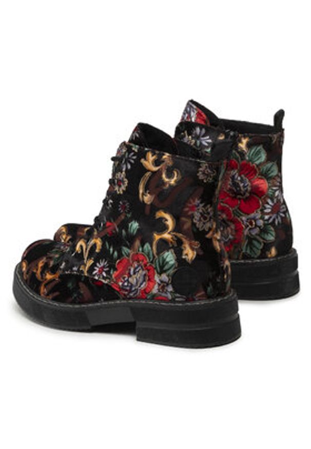 Rieker Trzewiki 72010-90 Czarny. Kolor: czarny. Materiał: materiał