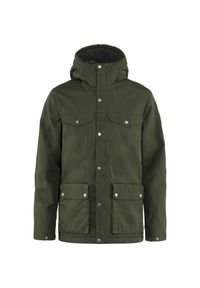 Fjällräven - Kurtka męska Fjallraven Greenland Winter Jacket. Kolor: czarny, zielony, wielokolorowy. Sport: turystyka piesza