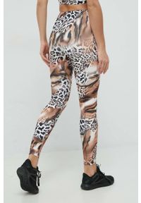 Guess legginsy damskie kolor brązowy wzorzyste. Stan: podwyższony. Kolor: brązowy. Materiał: włókno, materiał #2