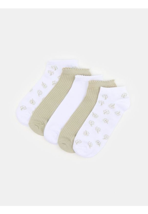 Sinsay - Prążkowane skarpetki 5 pack - wielobarwny. Materiał: prążkowany
