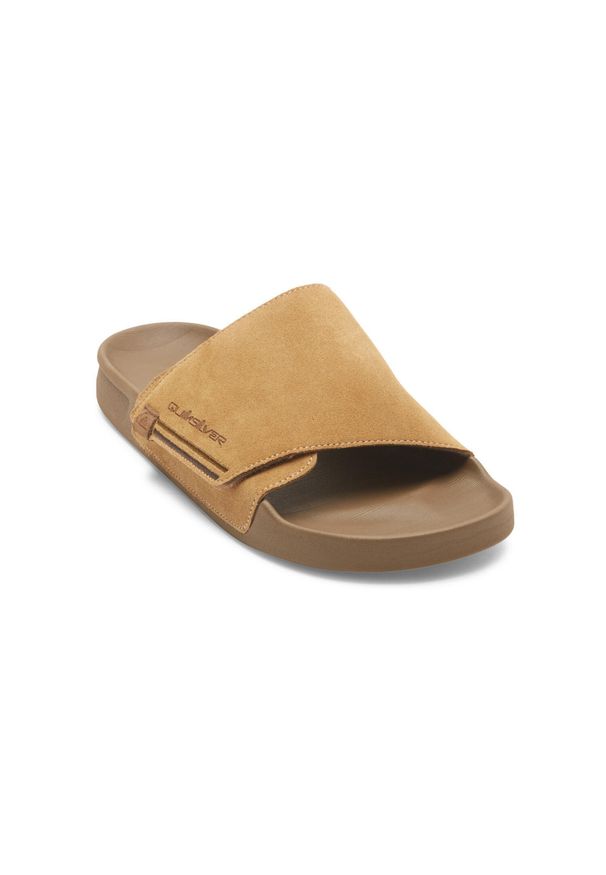 Klapki męskie Quiksilver Rivi Suede. Kolor: beżowy