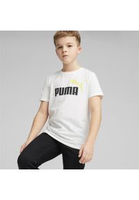 Koszulka Dziecięca Puma Ess+2 Col Logo Tee. Kolor: zielony, biały, wielokolorowy. Materiał: bawełna. Wzór: kolorowy. Sport: joga i pilates