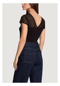 Morgan Bluzka 251-DFLO Czarny Slim Fit. Kolor: czarny. Materiał: wiskoza #2