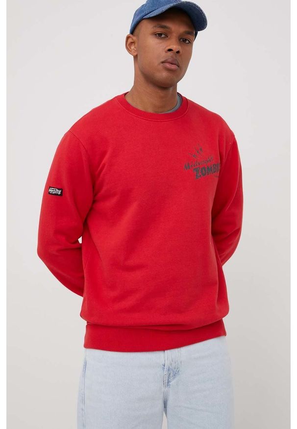 Superdry bluza bawełniana męska kolor czerwony z nadrukiem. Okazja: na co dzień. Kolor: czerwony. Materiał: bawełna. Wzór: nadruk. Styl: casual
