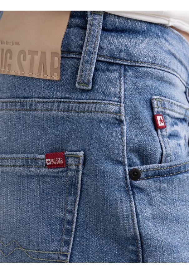 Big-Star - Jeansy męskie niebieskie Ates Cropped 122. Okazja: na co dzień. Kolor: niebieski. Styl: vintage, klasyczny, elegancki, casual