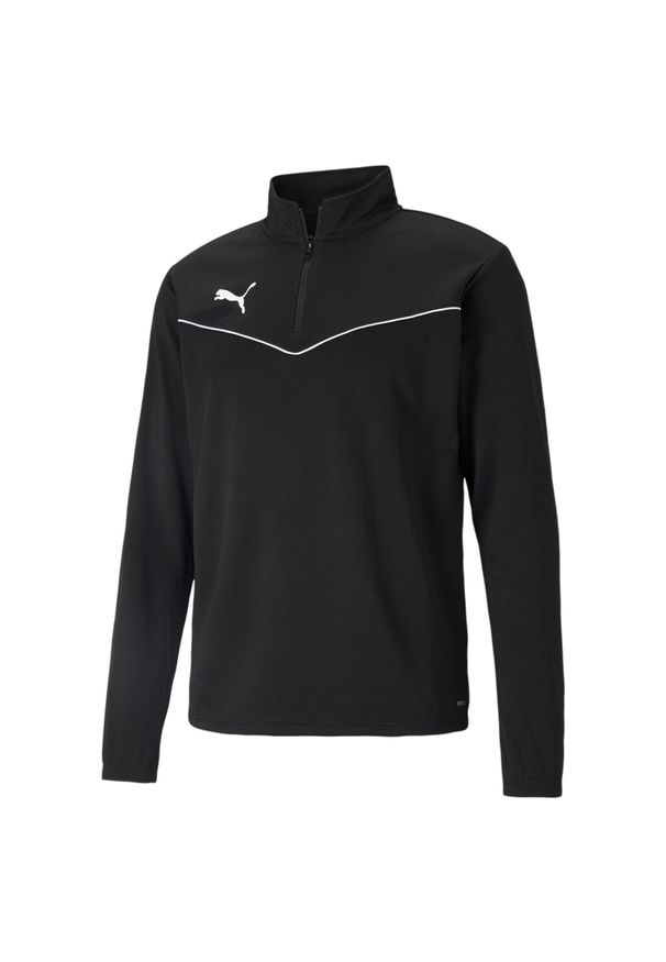 Bluza piłkarska męska Puma teamRISE 1 4 Zip Top. Kolor: czarny, biały, wielokolorowy. Materiał: poliester. Sport: piłka nożna