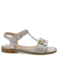 Beżowe Sandały S.Barski Eleganckie Obuwie Damskie. Kolor: beżowy. Sezon: lato. Obcas: na płaskiej podeszwie. Styl: elegancki #5