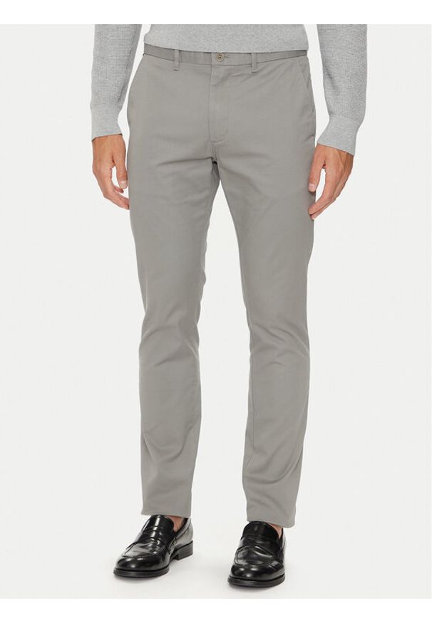 TOMMY HILFIGER - Tommy Hilfiger Chinosy Bleecker MW0MW26619 Szary Slim Fit. Kolor: szary. Materiał: bawełna