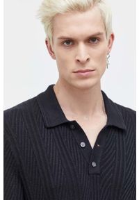 Abercrombie & Fitch sweter męski kolor czarny lekki. Kolor: czarny. Materiał: dzianina. Długość: krótkie. Wzór: gładki #4