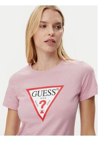 Guess T-Shirt W1YI1B I3Z14 Fioletowy Regular Fit. Kolor: fioletowy. Materiał: bawełna