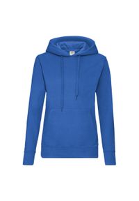 FRUIT OF THE LOOM - Bluza Damska Z Kapturem. Typ kołnierza: kaptur. Kolor: niebieski