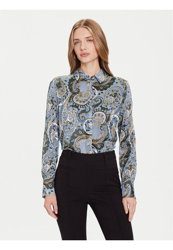 Guess Koszula W5BH78 W2770 Niebieski Regular Fit. Kolor: niebieski. Materiał: syntetyk