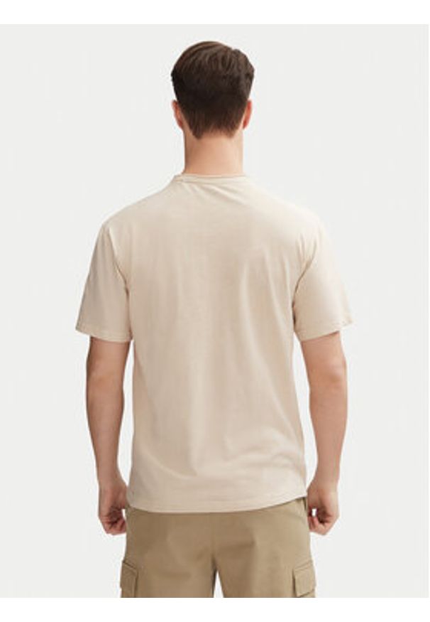 INDICODE T-Shirt Carlsin 41-121 Beżowy Regular Fit. Kolor: beżowy. Materiał: bawełna