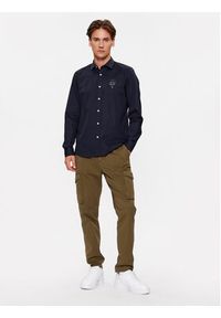 Aeronautica Militare Koszula 232CA1236CT3212 Granatowy Slim Fit. Kolor: niebieski. Materiał: bawełna