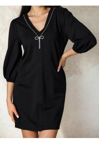 Sinsay - Sukienka mini z kryształkami - czarny. Kolor: czarny. Długość: mini #1