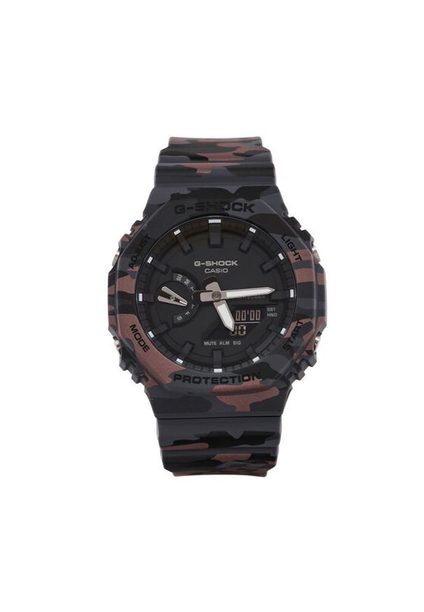 G-Shock Zegarek GA-2100CM-8AER Czarny. Kolor: czarny. Materiał: syntetyk
