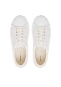 TOMMY HILFIGER - Tommy Hilfiger Sneakersy Chic Cupsole FW0FW09107 Biały. Kolor: biały. Materiał: skóra #2