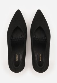 Renee - Czarne Dzianinowe Szpilki VICES z Wkładką Soft-Pillow i Miękkim Zapiętkiem Thene. Nosek buta: szpiczasty. Kolor: czarny. Materiał: dzianina. Szerokość cholewki: normalna. Obcas: na szpilce. Styl: klasyczny. Wysokość obcasa: średni #5