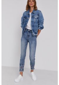Pepe Jeans Kurtka jeansowa Rose damska przejściowa. Okazja: na co dzień. Kolor: niebieski. Styl: casual