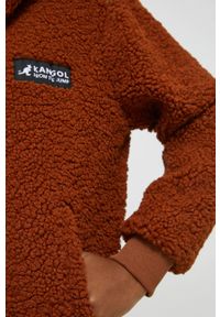 Kangol bluza damska kolor brązowy z kapturem gładka. Typ kołnierza: kaptur. Kolor: brązowy. Wzór: gładki #4