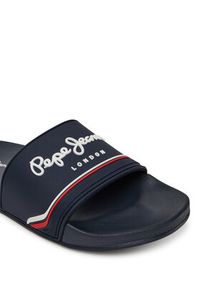 Pepe Jeans Klapki Slider Origin M PMS70160 Granatowy. Kolor: niebieski