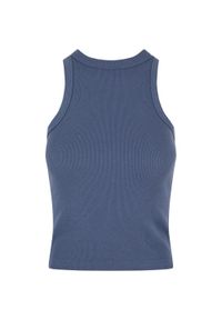 Urban Classics - Top Z Prążkowanym Tyłem Dla Kobiet. Kolor: niebieski. Materiał: prążkowany. Sport: turystyka piesza