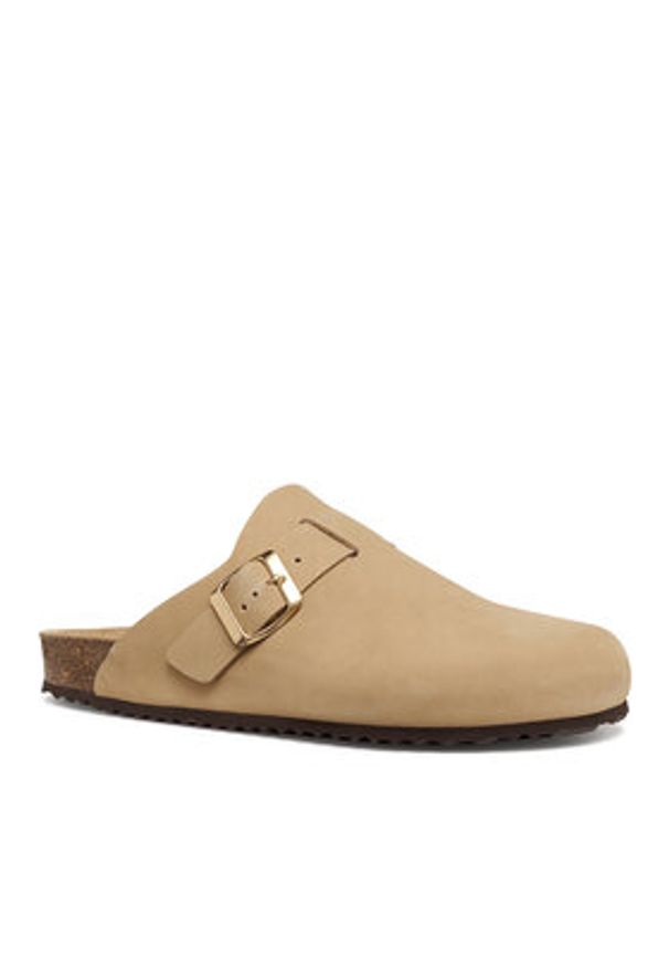 Geox Klapki D Brionia D65LSA 00032 C6738 Beżowy. Kolor: beżowy. Materiał: skóra, nubuk