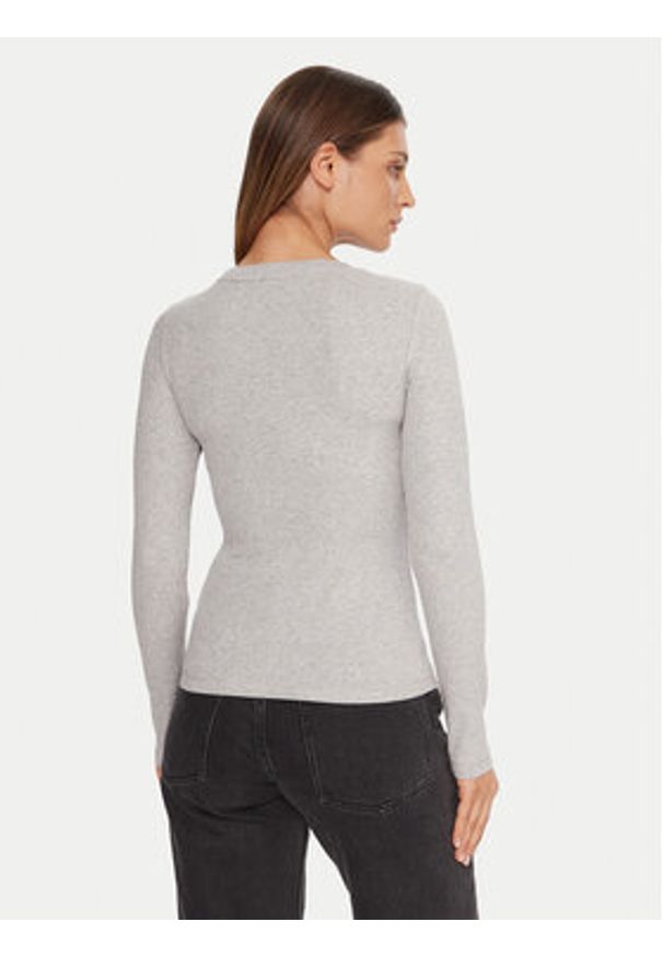 Guess Jeans Bluzka W5BP01 KA0H1 Szary Slim Fit. Kolor: szary. Materiał: bawełna