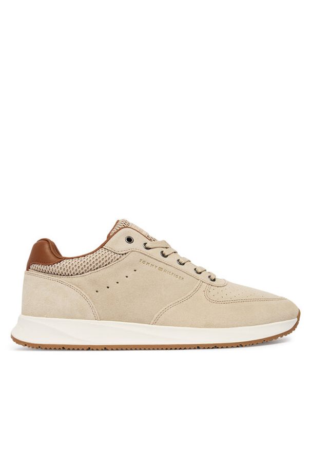 TOMMY HILFIGER - Tommy Hilfiger Sneakersy Newport Mix FM0FM05835 Beżowy. Kolor: beżowy. Materiał: skóra, zamsz