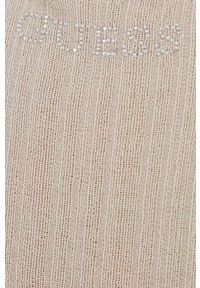 Guess top damski kolor beżowy. Kolor: beżowy. Materiał: materiał. Długość rękawa: na ramiączkach #5