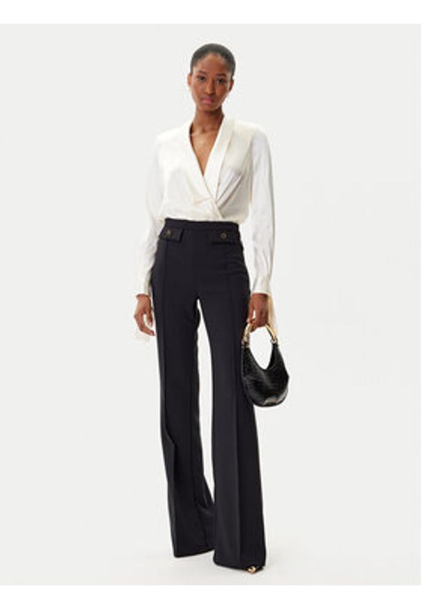 Elisabetta Franchi Body CB-007-57E2-V490 Beżowy Regular Fit. Kolor: beżowy. Materiał: jedwab