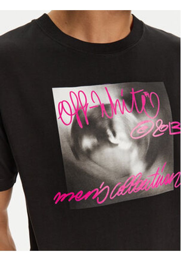 OFF-WHITE - Off-White T-Shirt OMAA027F22JER0141068 Czarny Regular Fit. Kolor: czarny. Materiał: bawełna