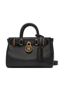 TOMMY HILFIGER - Tommy Hilfiger Torebka American Icon Micro Tote Leather AW0AW18167 Czarny. Kolor: czarny. Materiał: skórzane #1