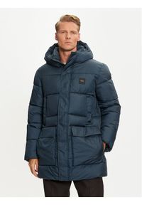 Calvin Klein Płaszcz zimowy K10K113465 Niebieski Regular Fit. Kolor: niebieski. Materiał: syntetyk. Sezon: zima